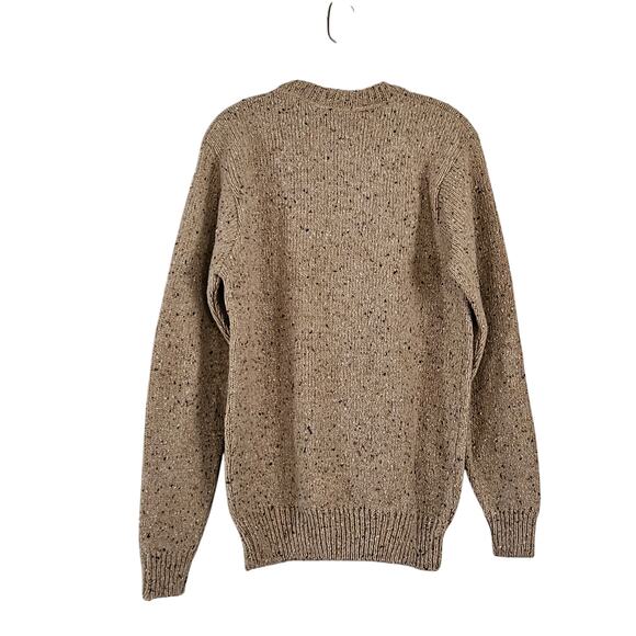 Banana Republic VTG 80's Wool Blend Sweater Tan Speckled Men Sz M EUC - Picture 2 of 7